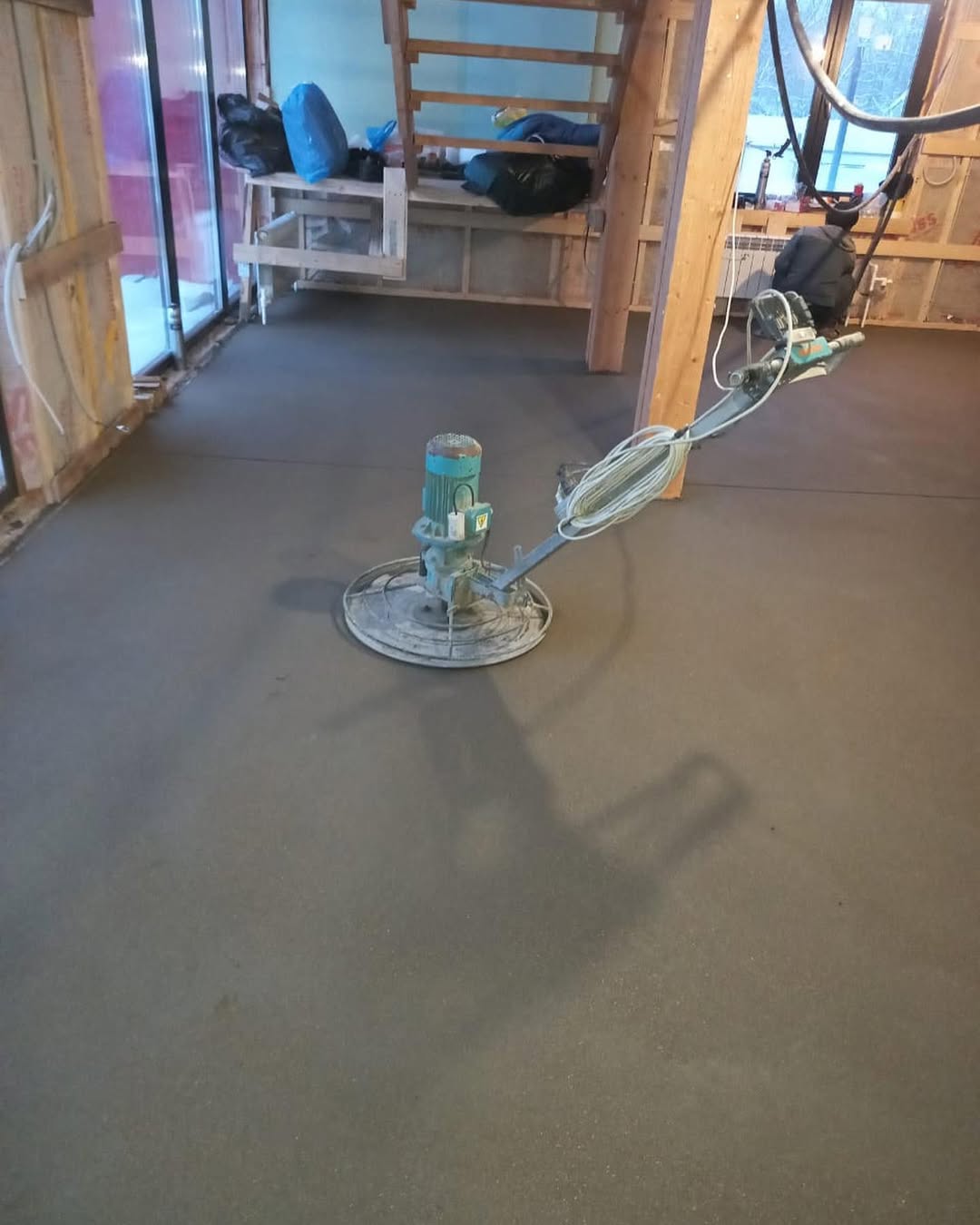 Затирочная машина на объекте